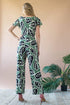 Miranda Jumpsuit With Tie Waist and Flutter Sleeves - Sage Leaf
